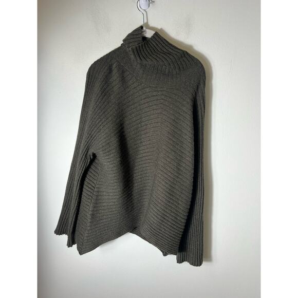Mystree Gray Long Sleeve Ribbed Turtleneck Sweater Sz L - Picture 1 of 3